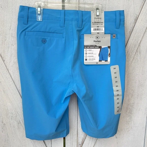 Hurley Shorts All Day Hybrid Quick Dry Stretch Blue Men's Size 30 - Picture 2 of 9